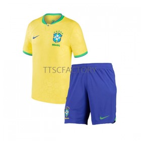 Maillot de Foot Brésil Domicile Coupe du monde 2022 - Enfant